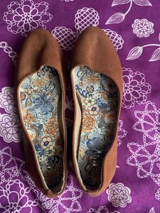 Brown Suede Ballerinas