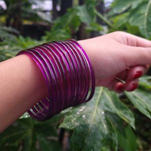 Purple Glass Bangles Set