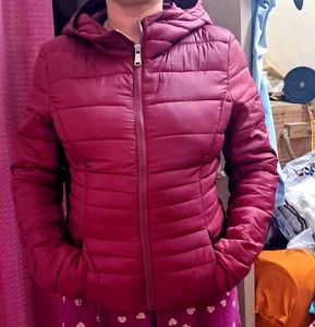 Maroon Puffer Coat