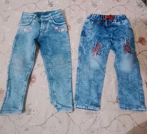 Cute Girls Denim Jeans Set