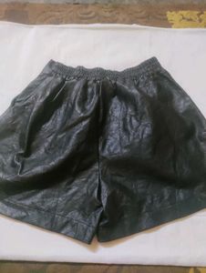 Black Faux Leather Shorts