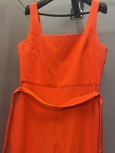 Vibrant Orange Wide-Leg Jumpsuit
