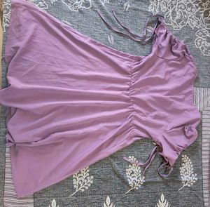 Chic Lavender Button-Front Dress