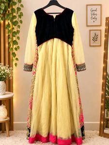 Embellished Ethnic anarkali with pant and dupatta