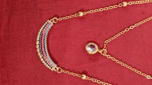 Layered Gold Necklace with Charm