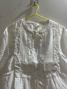 Elegant White Embroidered Blouse