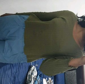 Olive Green Long Sleeve Top