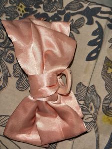 Pink Satin Bow Hair Clip