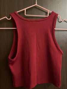 Red Embellished Crop Top