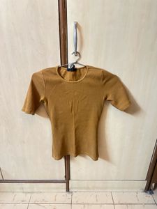 Ribbed Mustard Yellow Top