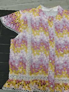 Floral Lace Button-Up Top