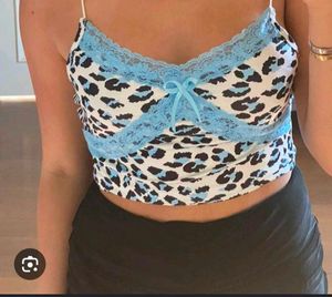 Leopard Print Lace Cami Top