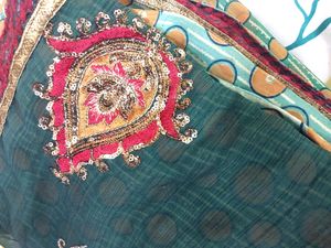 Saree Glitter Chamki Double Designer Pieces.