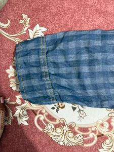 Blue Plaid Maxi Dress