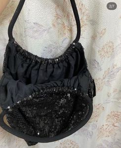 Sparkling Black Sequin Clutch Bag