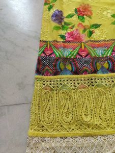Yellow Floral Kurta Set with Dupatta