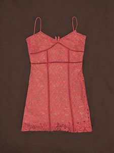 Mango Coral Lace Mini Dress