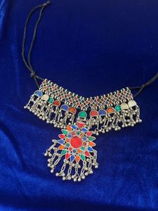 Afghan Silver Tone Necklace