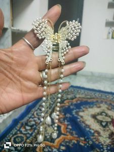 Tassel Pearl Butterfly Hair Clip