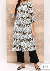 Blue & White Printed kurti