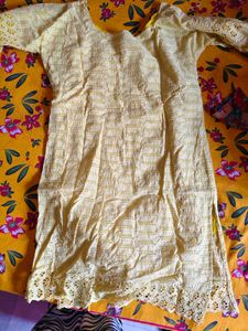 Elegant Yellow Chikankari Kurta