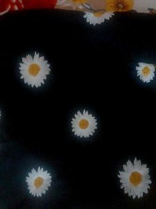 🌼 Black Daisy Print Cotton Fabric 🌼Garmi ke liye