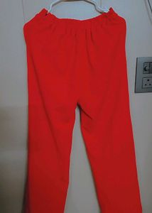 Vibrant Red Wide Leg Trousers