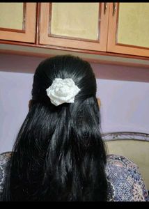 Red Crochet Rose Hair Clip
