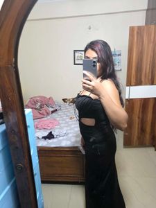 Sleek Black Cutout Maxi Dress