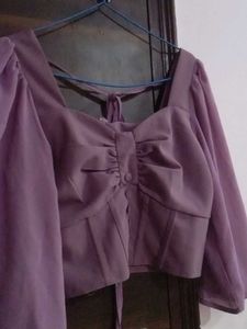 Stylish Lavender Puff Sleeve Top