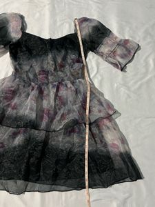 Floral Puff Sleeve Tiered Dress