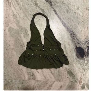 Stylish Halter Neck Studded Top