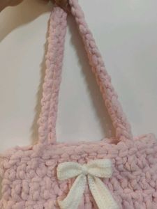 Handmade Chunky Knit Shoulder Bag🌸💕🤍
