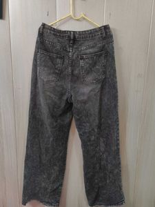 Stylish Acid Wash Wide Leg Jeans