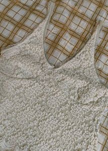 Cream Lace Camisole Tank Top