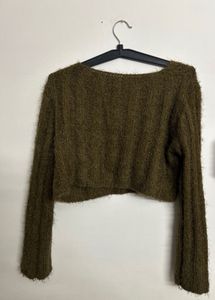 Cozy Cropped Knit Sweater