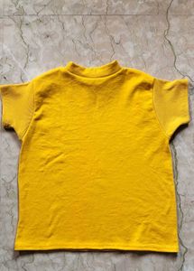 Retro Yellow Mock Neck Sweatshirt