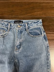 Light Wash Ripped Wide Leg Jeans