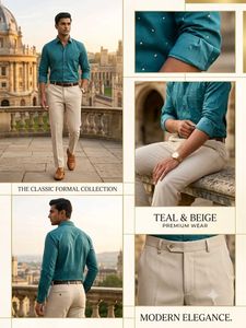 Men's Premium Shirt &amp; Off White Trouser Set