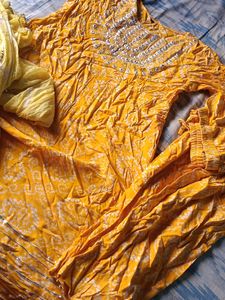 Yellow Bandhani Kurta Set with Dupatta