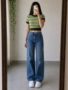 COMBO✨ Green Top & black stripped Jeans