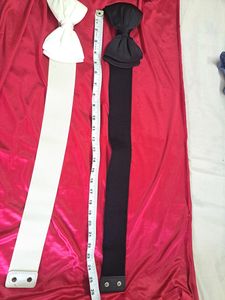 Set Of Two Bow Style Belts. Black And Whit