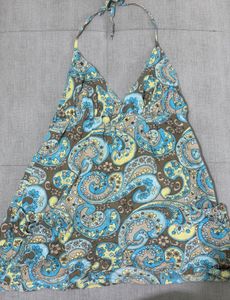 Vintage Y2K boho halter paisley top