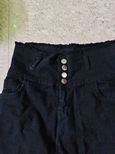 High Waisted Black Denim Jeans