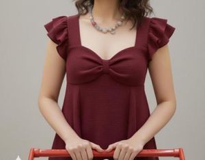 Chic Ruffled Sleeve Bow Top