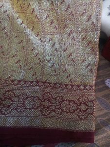 Maroon Banarasi saree