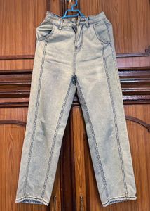 URBANIC Acid Wash Greenish Straight Leg Jeans