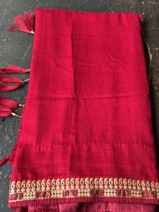 Beautiful Red Embroidered Saree