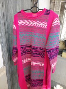 Pink Colour Woolen Kurti