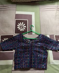 Embroidered Blue Blouse